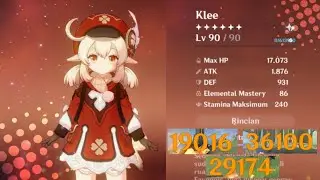Klee End Game Showcase! Raw | level 90 | Lost prayer, C0, 10-6-6 | Genshin impact