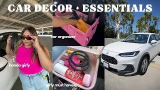NEW CAR DECORATION + ESSENTIALS | 🐚💗🫧🧺🎀