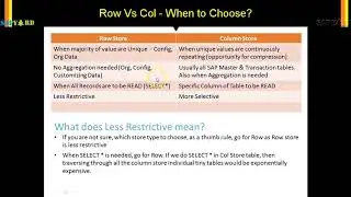 HDB   016   When to choose Row vs Col Store