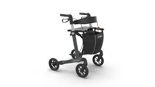 Mobilex Leopard rollator, anthracite grey, seat height 62 cm with soft wheels (item no. 312306)