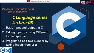 C language tutorial in Hindi|Input & output in C|Taking input from user in C|Sum  of two number in c