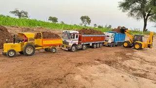 Jcb 5cx backhoe loading mud in Tata truck 2518 and Tata Tipper Truck | jcb video#12