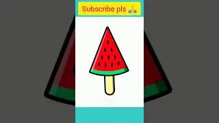 how to draw watermelon ice cream for kids step by step #shorts