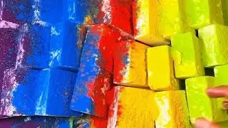 @ASMRgymchalkIndonesia Soft White Chalk Crushing with Colour Powder | Oddly Satisfying 