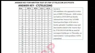 ITBP Telecom answer key 24-03-2019 || How to download ITBP Telecom answer key