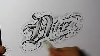 Dibujando lettering DIAZ🤩 Como hacer LETTERING ✍ Fancy Chicano lettering tatuajes 1