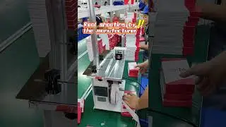 Box right corner labeling machine using from one of our customers on site#labeling #factory #machine