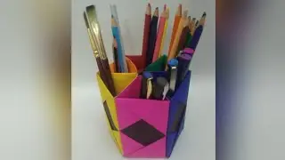 #papercraft #bestofwaste  #paperpencilstand how to make a easy pencil stand with paper.