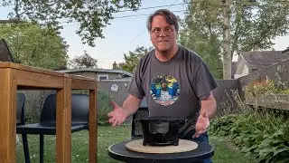 Greg Rocheleau is live Cooking on the Small Cast Iron Grill