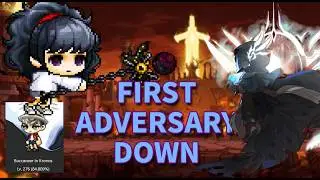We beat the First Adversary (Normal, 2-Man)! Maplestory Bam 68k hexa