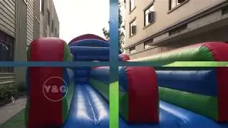Latest 2 Lane Inflatable Bungee run is being tested and CE certified at Y&G inflatable