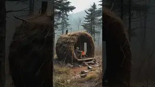 Man Builds Bushcraft Cabin in the Wild to Survive 48 Hours | Primitive Survival Challenge #asmr