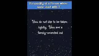F Name Personality Traits || #shorts