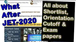 What after FTII/SRFTI JET-2020 | Shortlisted for Orientation | Ftii cutoff pdf