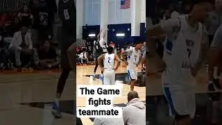 The Rapper Game fights his Teammate..at The Drew League #ballislife #theGame #TheDrewleague