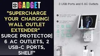 Supercharge Your Charging! Wall Outlet Extender- Surge Protector| 6 AC Outlets, 2 USB-C Ports, Shelf