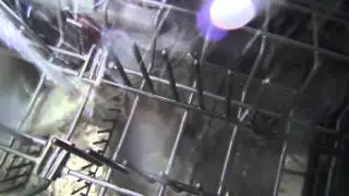 Inside a dishwasher