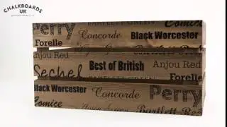 Rustic Crate with Apple & Pear Print - ChalkboardsUK