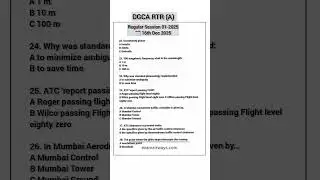 #DGCARTR Regular Session 01-2025 | #rtrexam #dgcaexams