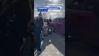 High school student protesting ICE hit by car with Trump flag