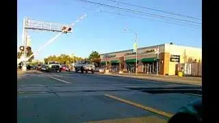 SACRT LRV #227 and #213 at broadway Railroad Crossing and Look at Wheels