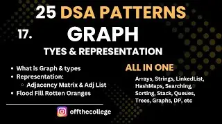 L17. Graph and questions || Representation: Adjacency Matrix & List || 25 DSA Patterns ||Crack FAANG