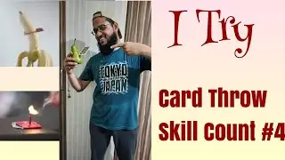 Card Throwing Tricks || I Try || Skill Count 4 || #shorts