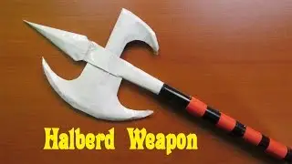 How to make a paper Halberd Weapon - Easy Tutorials