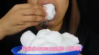 ASMR fresh powdery ice eating sit down #asmr #iceeating #satisfying #oddlysatisfying