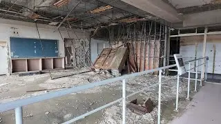 Creepy destroyed school near the Fukushima nuclear reactor site - Central Japan
