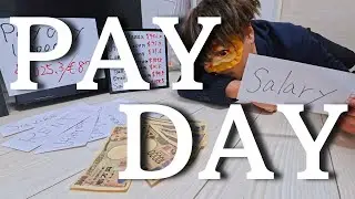 PAYDAY in TOKYO！My $1,025 Cash Stuffing & Victory Sushi Vlog【TOKYO Broke Zombie Salaryman】
