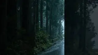 Rain Sounds For Sleeping 99% | Night Forest Road Rain for Deep Sleep