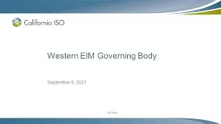 Sep 8, 2021 - Western EIM Governing Body Meeting