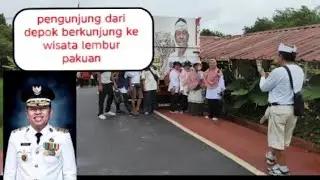 Wih mantap pengujung dari depok berkunjung  ke wisata lemburpakuan melihat suasana pemadangan alam 