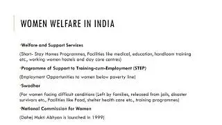 Women and Child welfare