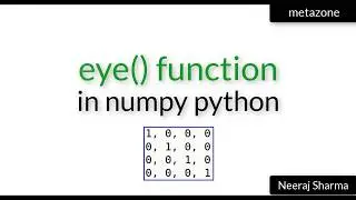 Vid 11:  eye() and identity() functions in numpy python | Neeraj Sharma
