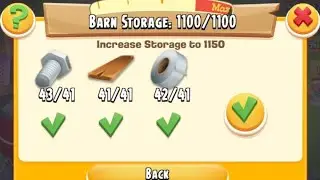 Hay Day Gameplay 266 , Upgrade Barn Storage to 1150 (Level 59)