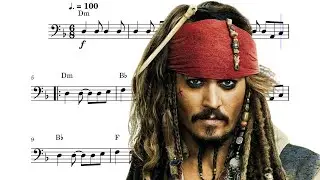 He's A Pirate - Pirates of the Caribbean | CELLO PLAY ALONG Sheet Music (high version)