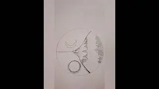How to draw black and white  scenery drawing||painting and drawing||easy and simple