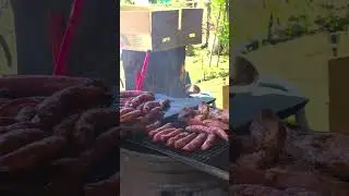 Aboriginal people of Taiwan roast pork belly and sausage with woods