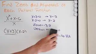 Finding zeros and asymptotes of rational functions