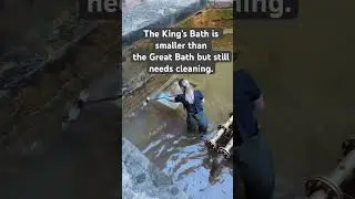 Cleaning the King&rsquo;s Bath at the Roman Baths Part One. #RomanBaths #Cleaning