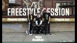 Bboy MadMatt, Phoenix Lil'Mini & Poppin Jun (Freestyle Session) Dancersglobal.tv