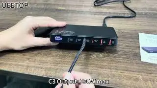 Ueetop 175W GaN USB C Charger LED Display 6-Port Desktop Charger