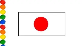 How To Draw Japan flag step by step 