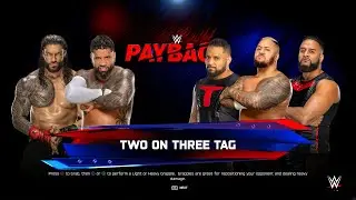Roman Reigns & Jey Uso vs Solo Sikoa, Tama Tonga & Tonga Loa  WWE 2K25 2on3 Extreme Rules Tag Match