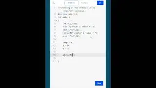 #11 🔥 C Program to Swapping of two numbers using temporary variable | C Language| #shorts #coding #c