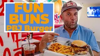 Is this PBJ Burger Gross? 🍔 FUN BUNS - Spring Branch, Texas