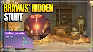 Bravais' Hidden Study | How to Get Arkhium Lumenite | World Quests & Puzzles |【Genshin Impact】