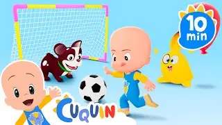 Football with Cuquin and Ghost | Balloons Vowels | Cleo & Cuquin Educational Videos for Children